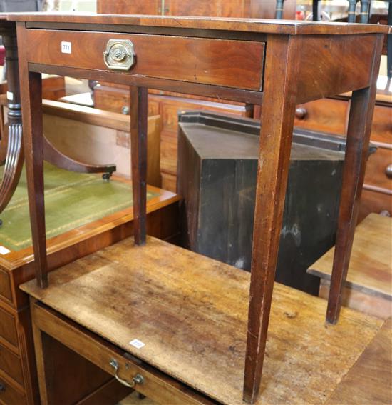 Mahogany single drawer table